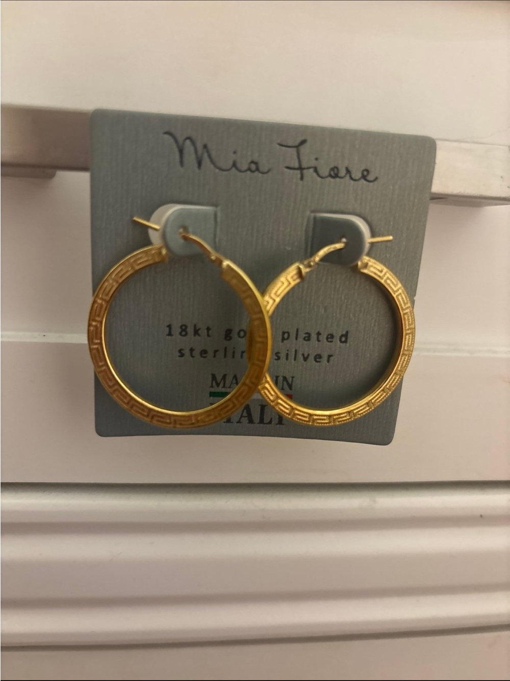 Mia Fiore 18K Gold-Plated Embellished Hoop Earrings